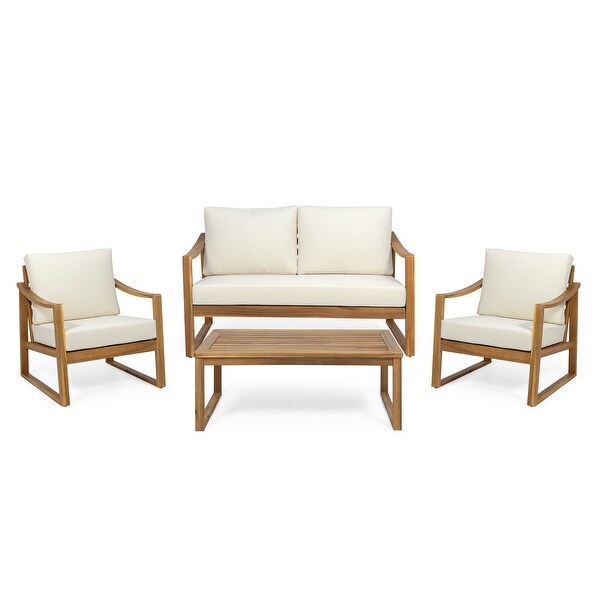 Samwell Acacia Wood Outdoor Chat Set by Christopher Knight Home