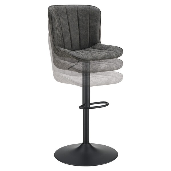 OS Home and Office Furniture Kirkdale Adjustable Stool 2-Pack in Charcoal Faux Leather