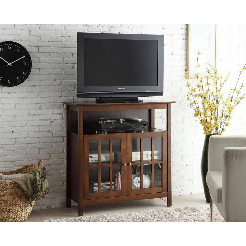 Convenience Concepts 36 in. Espresso Wood TV Stand 42 in. with Doors 8066070