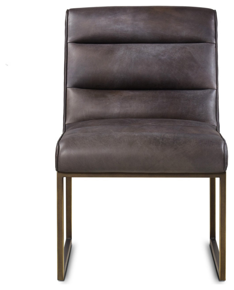 Paul Dining Side Chair Saddle Brown   Contemporary   Dining Chairs   by Peachtree Fine Furniture  Houzz