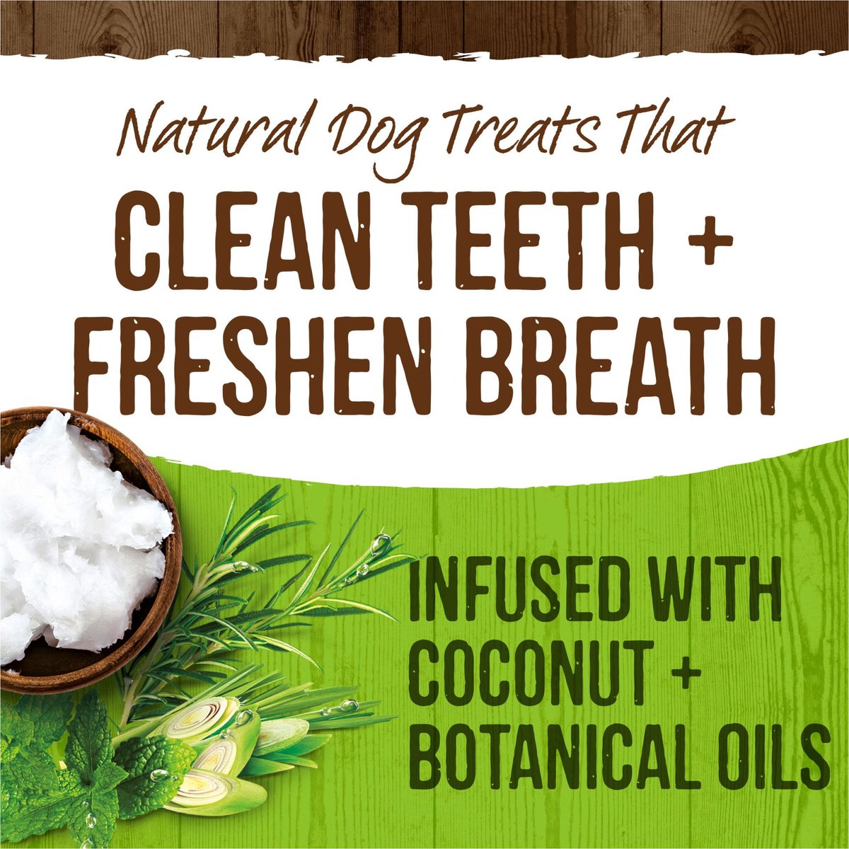 Merrick Fresh Kisses Double-Brush Coconut + Botanical Oils Infused Small Dental Dog Treats