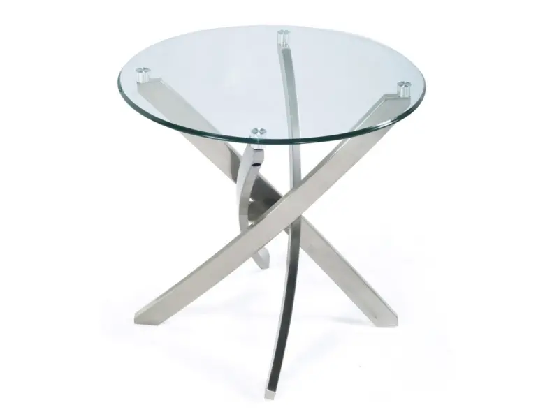 Zila Silver Glass End Table