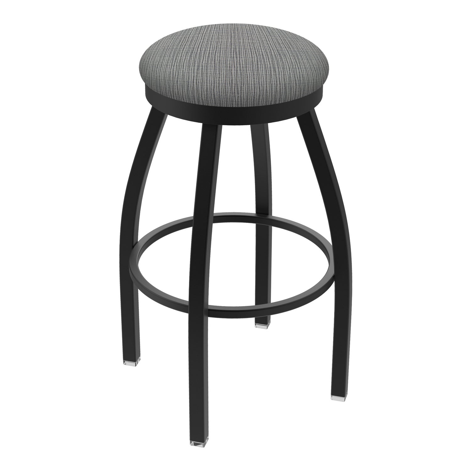 802 Misha 30-inch Swivel Bar Stool with Black Wrinkle Finish and Graph Alpine Seat