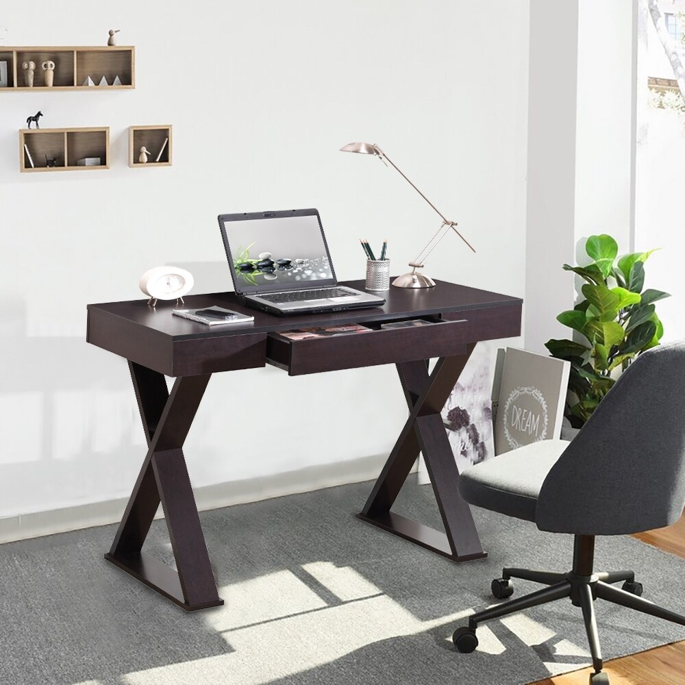 Espresso Trendy Writing Desk with Drawer