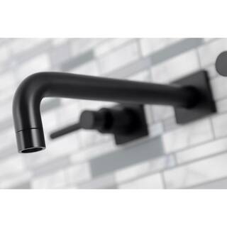 Kingston Brass Concord 2-Handle Wall-Mount Roman Tub Faucet in Matte Black (Valve Included) CHUB_OMS