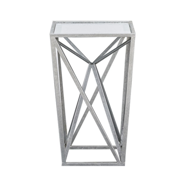 Silver Orchid Allison Silver Angular Mirror Accent Table