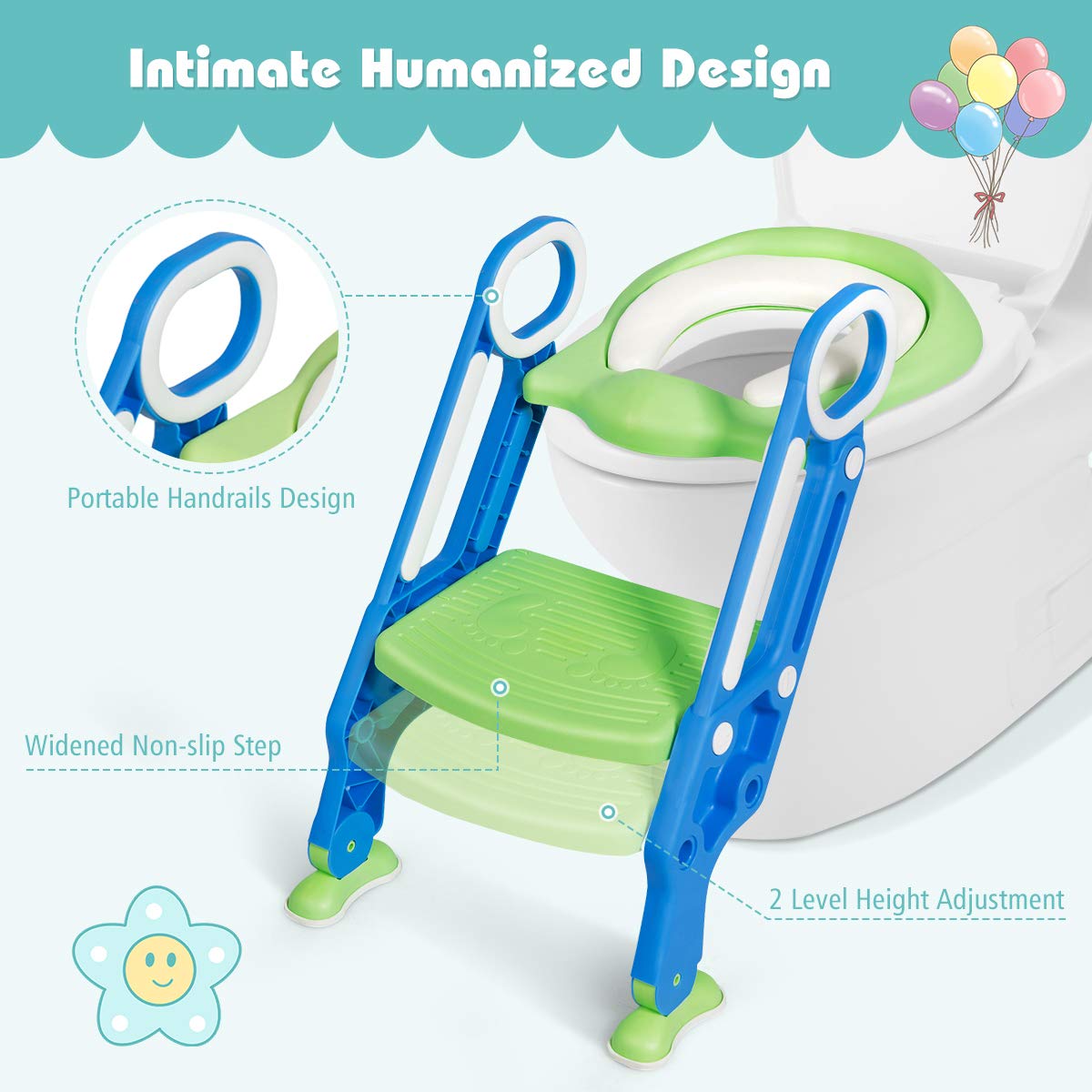 Kids Portable Potty Training Toilet Seat w/Step Stool Ladder