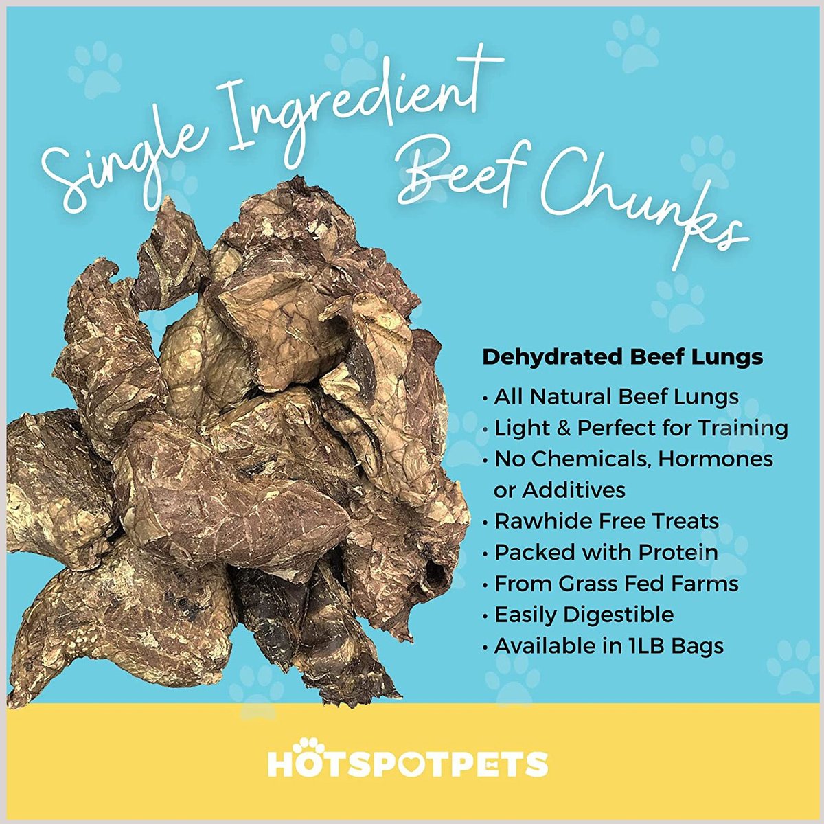 HOTSPOT PETS Dehydrated Beef Lungs Dog Chew Treats