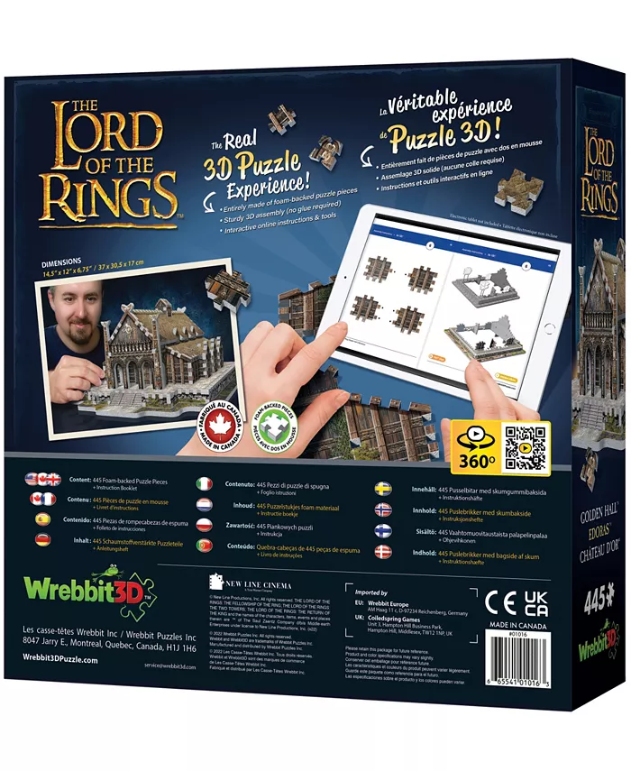 University Games Wrebbit the Lord of the Rings Golden Hall Edoras 3D Puzzle  445 Pieces