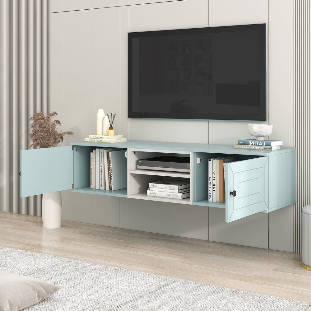 Floating TV Stand Wall Mounted TV Shelf with Large Storage   53.10\