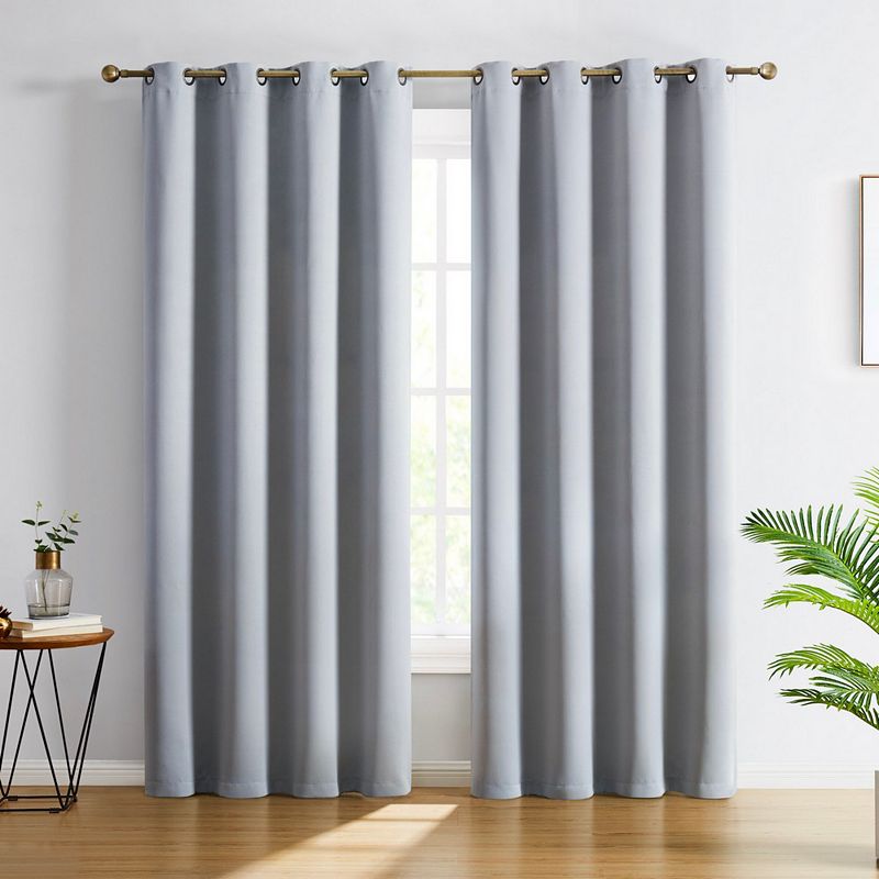 THD Cambridge Blackout Heavy Thermal Insulated Blocking Grommet Curtain Drapery Panels， Set of 2