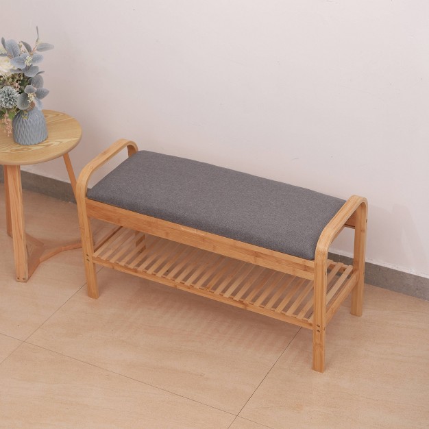 Cambridge Bamboo Shoe Bench Natural Proman Products