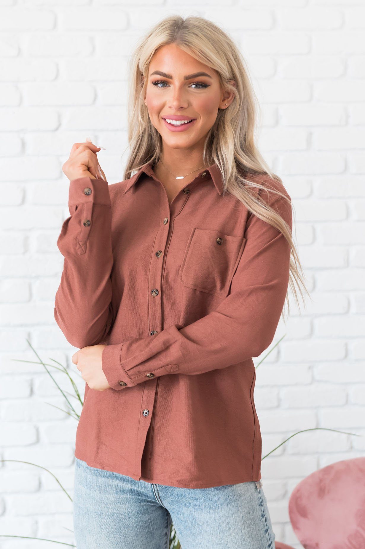 Taking Chances Modest Blouse