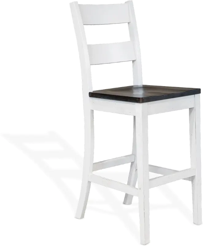 Bourbon County White Ladderback Bar Stool