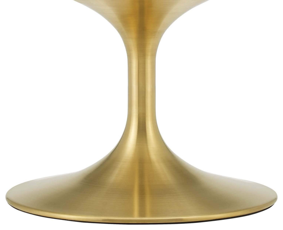 Modern Retro Coffee Table  Golden Pedestal Base and Round MDF Top   Farmhouse   Coffee Tables   by Declusia  Houzz