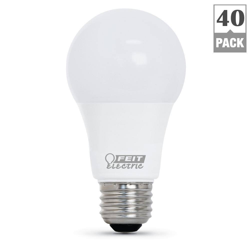Feit Electric 60-Watt Equivalent Bright White (3000K) A19 LED Light Bulb (40-Pack) OM60930CA10K104