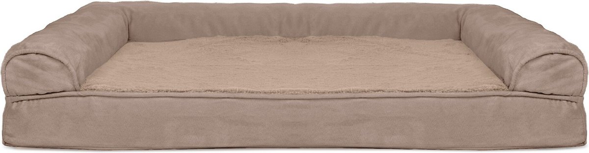 FurHaven Plush and Suede Orthopedic Sofa Cat and Dog Bed