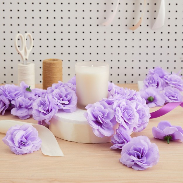 Juvale 50 Pack Light Purple Artificial Flowers For Decoration 3 Inch Stemless Silk Cloth Roses For Wall Decor Wedding Receptions Spring Decor