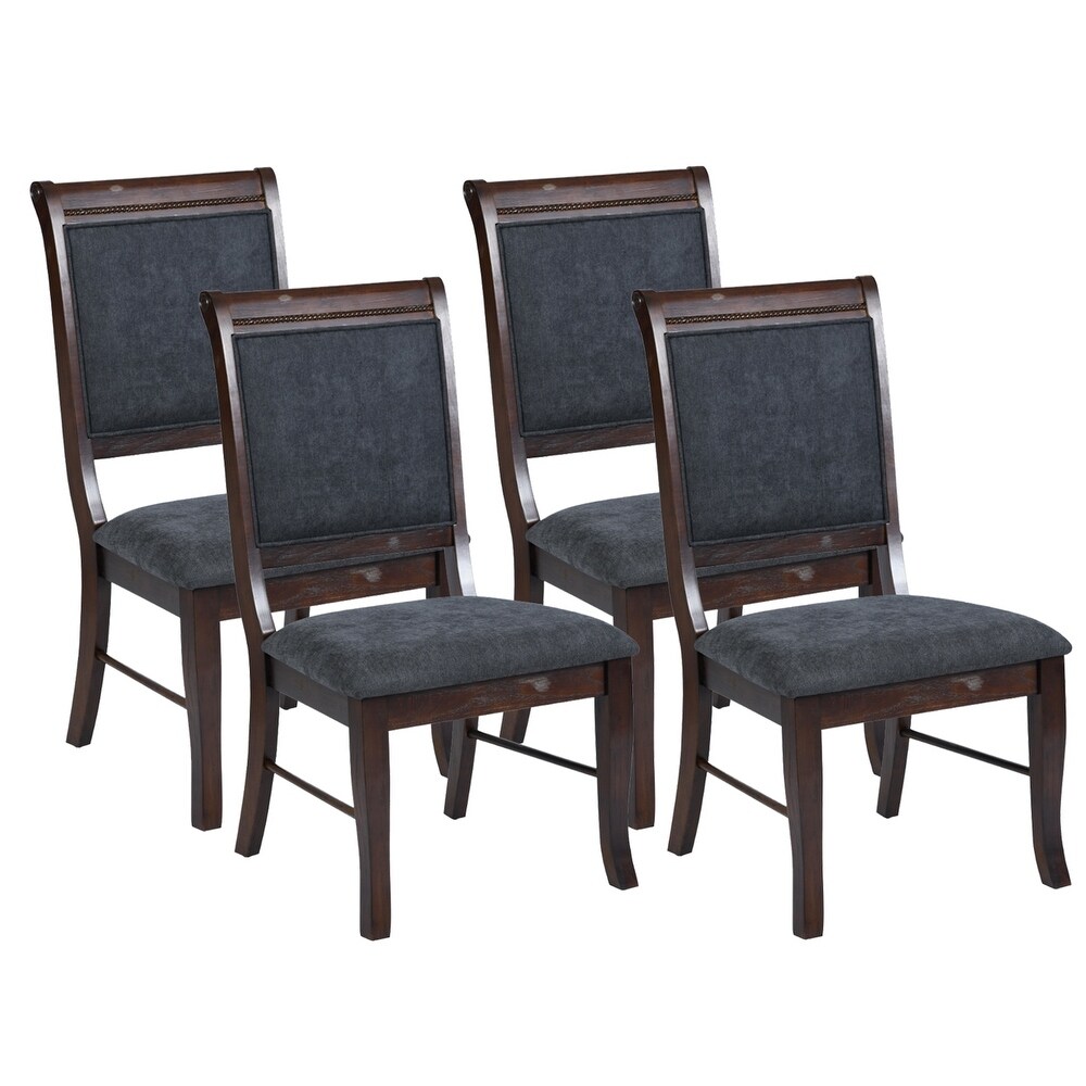 Homy Casa Upholstery Solid Wood Dining Chairs(Set of 2/4)