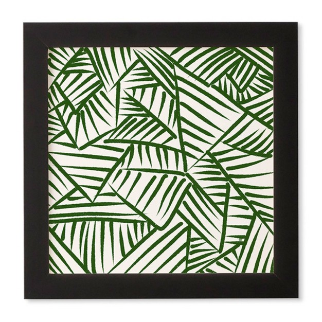 Nadiamlopez Linear 5 Framed Wall Canvas Black green Deny Designs