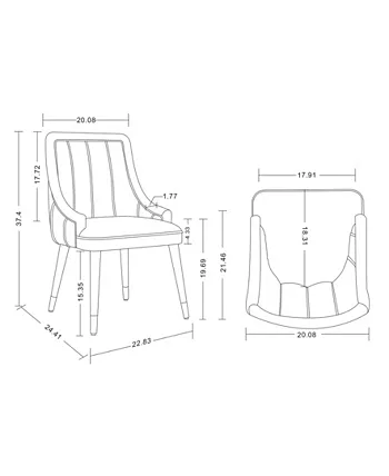 Manhattan Comfort Eda 22.83 Velvet Upholstered Dining Chair