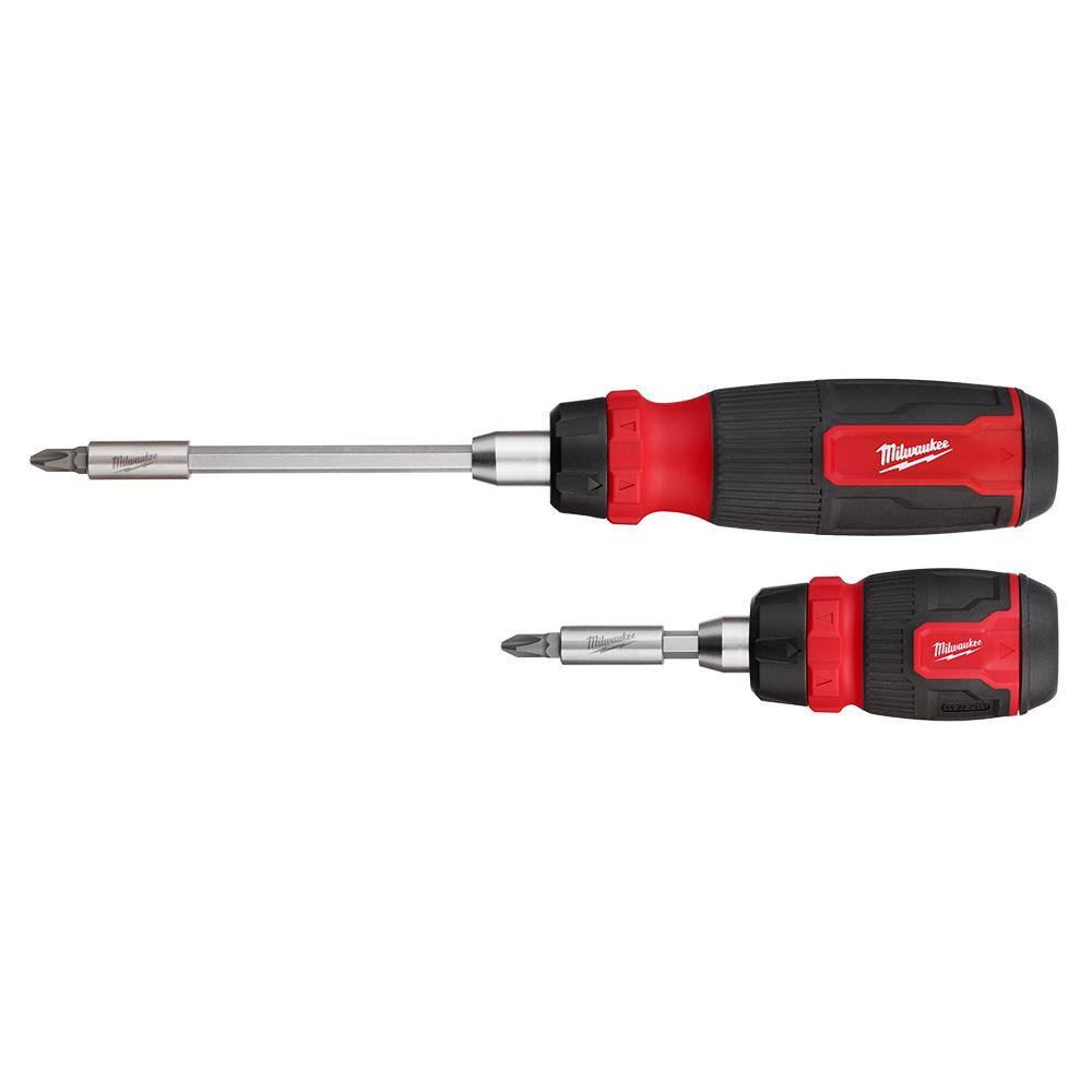 MW 14-In-1 Ratcheting Multi-Bit and 8-In-1 Ratcheting Compact Multi-bit Screwdriver Set (2-Piece) 48-22-2905