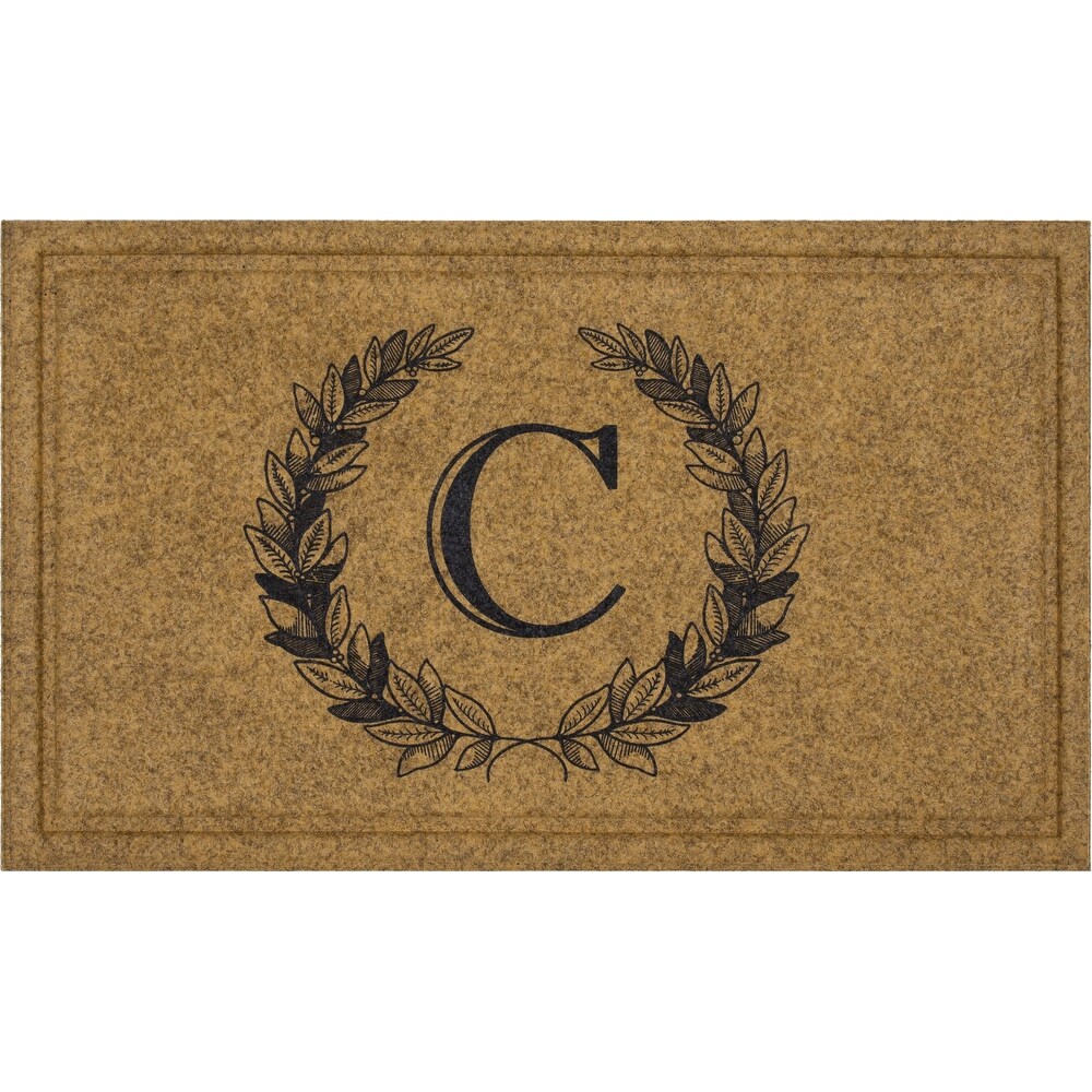 Mohawk Home Monogram Initial Faux Coir Door Mat