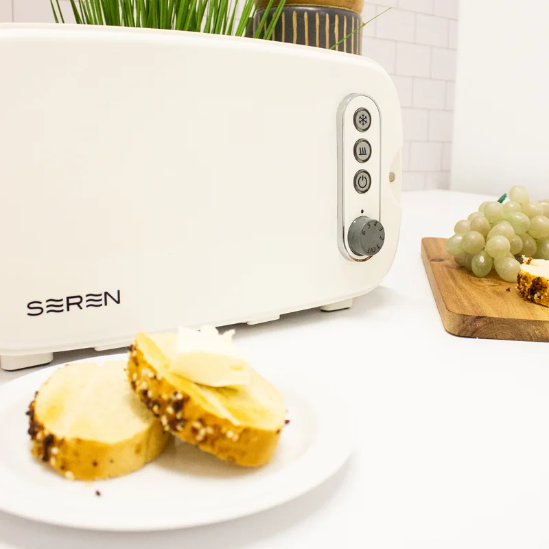 BergHOFF Seren Side Loading Toaster with Cool Touch Exterior and Removable Crumb Tray， White， Without Serving Tray