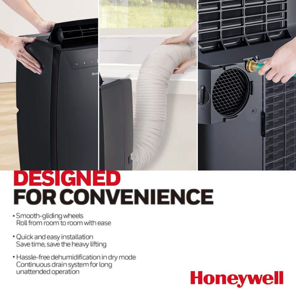 Honeywell 14000 BTU (10,000 BTU DOE) Portable Air Conditioner with Dehumidifier in Black MN4CFSBB0