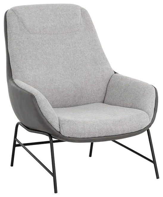 Berne Lounge Chair   Belfast Heather Grey / Bravo Ash   Midcentury   Armchairs And Accent Chairs   by Rustic Home Furniture Deco  Houzz