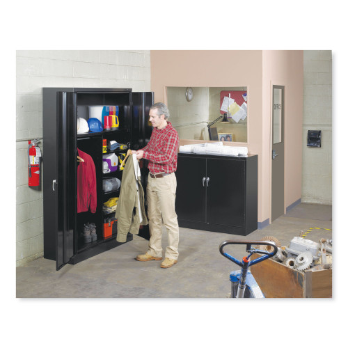 Tennsco Assembled Jumbo Steel Storage Cabinet， 48w x 18d x 78h， Black (J1878SUBK)