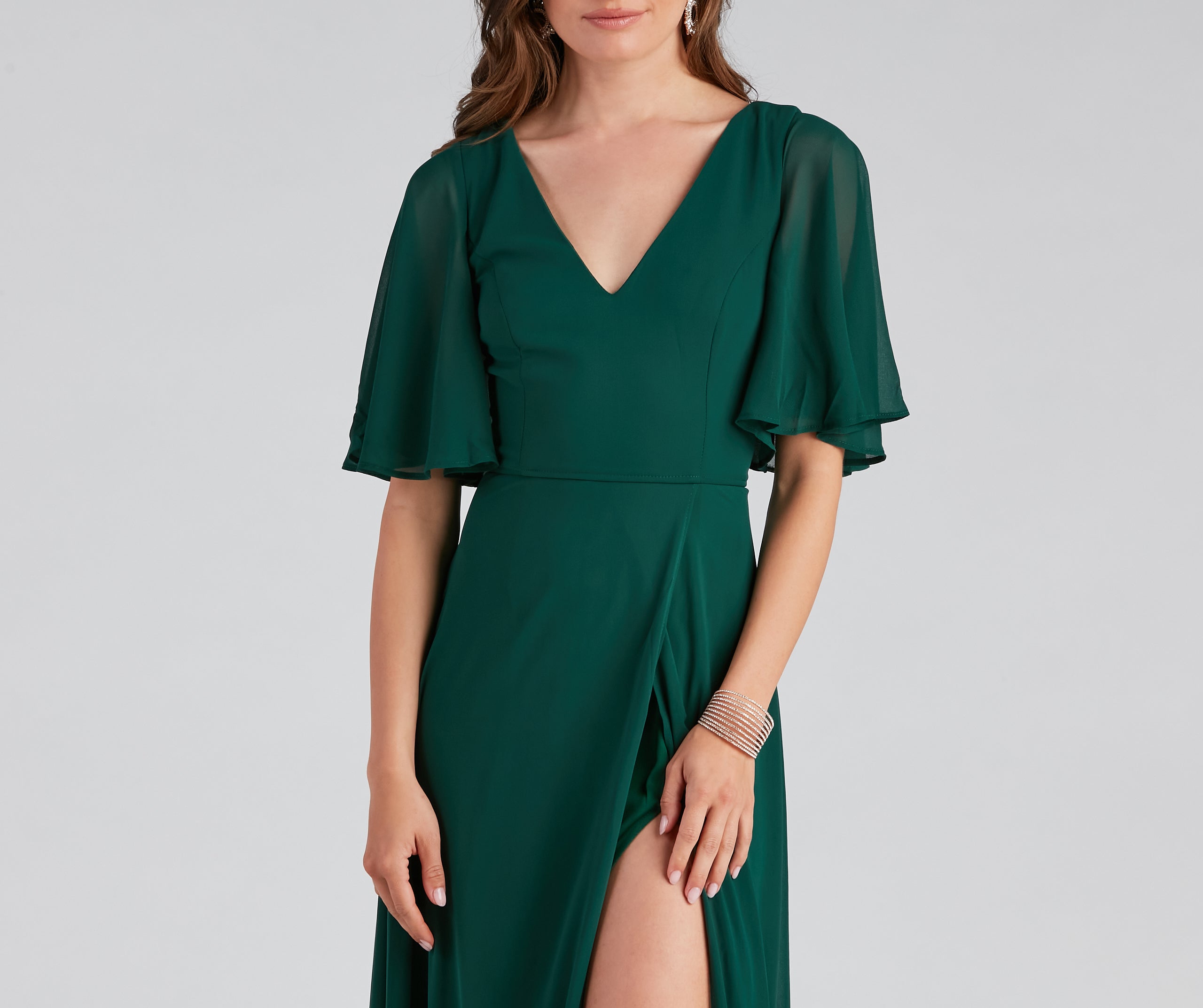 Greta Formal High Slit Chiffon Dress