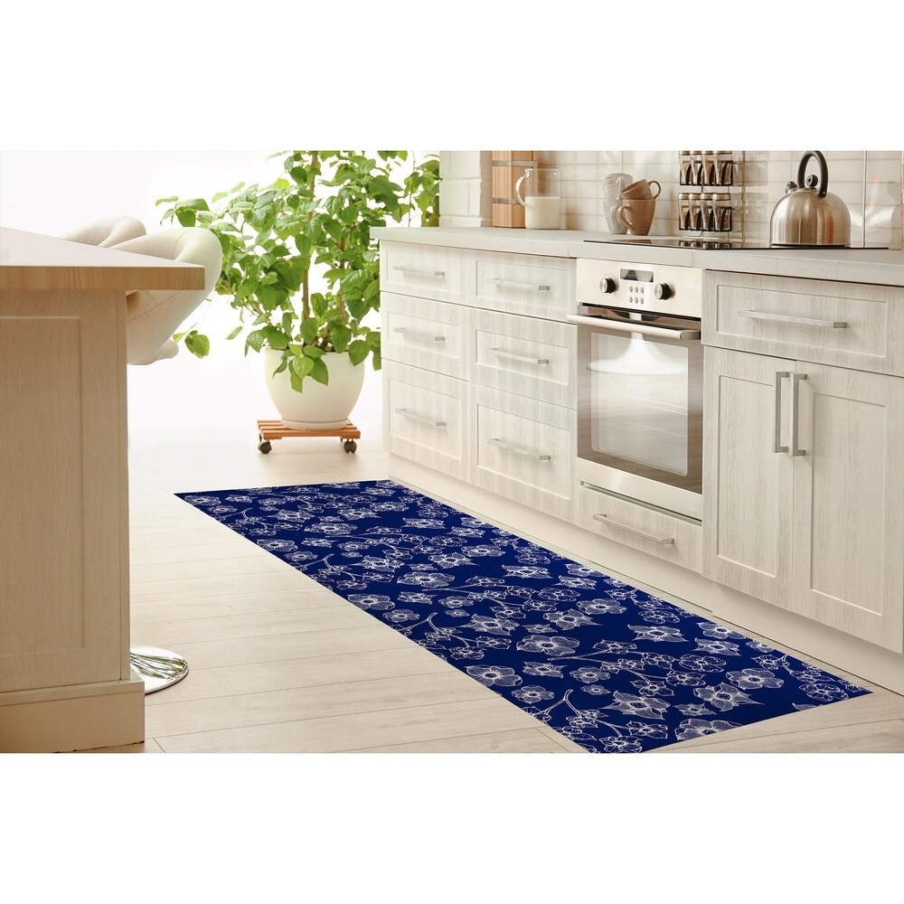 EMA COBALT BLUE Kitchen Mat By Kavka Designs