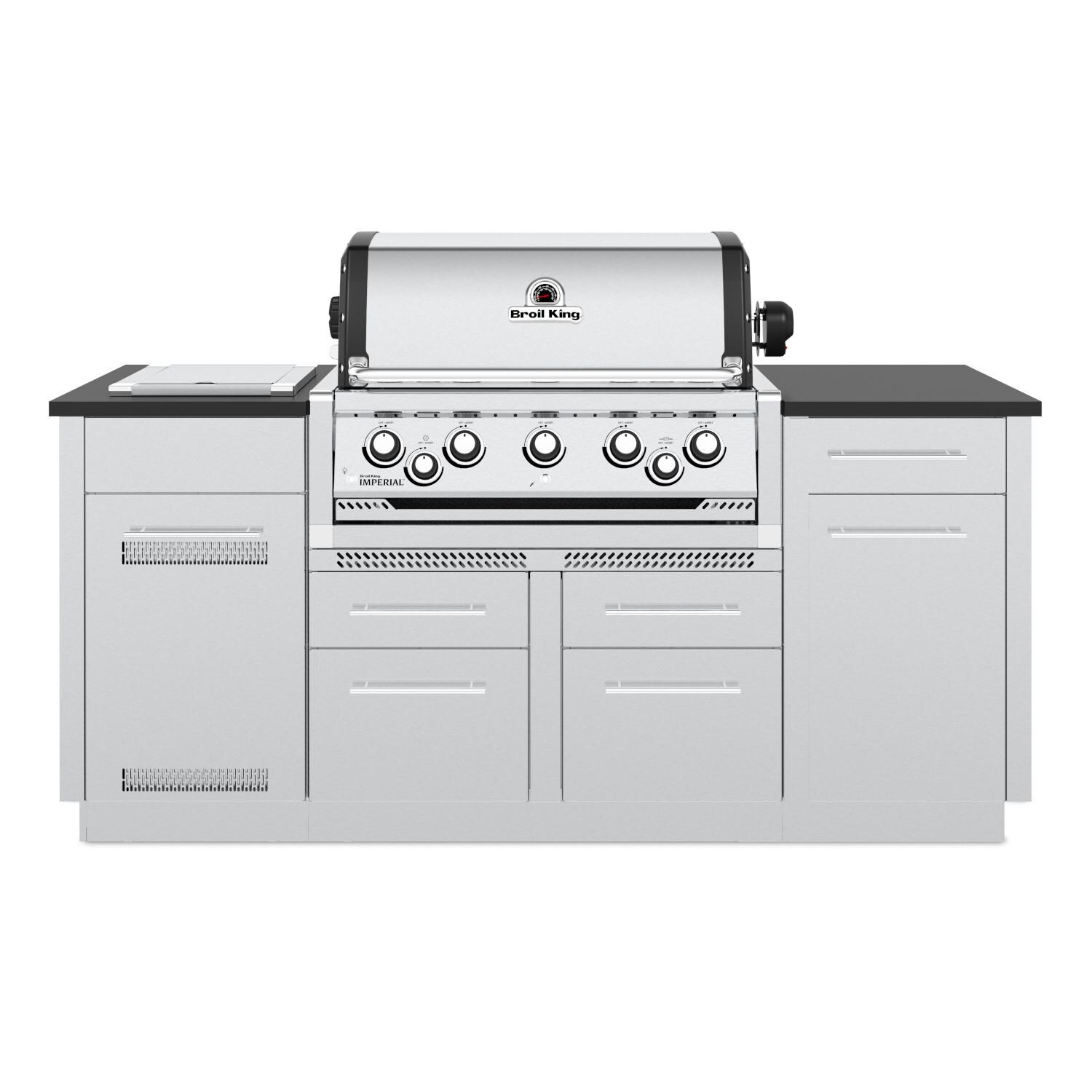 Broil King Imperial S 590i 5-Burner Propane Gas Grill Center With  Rotisserie and Side Burner