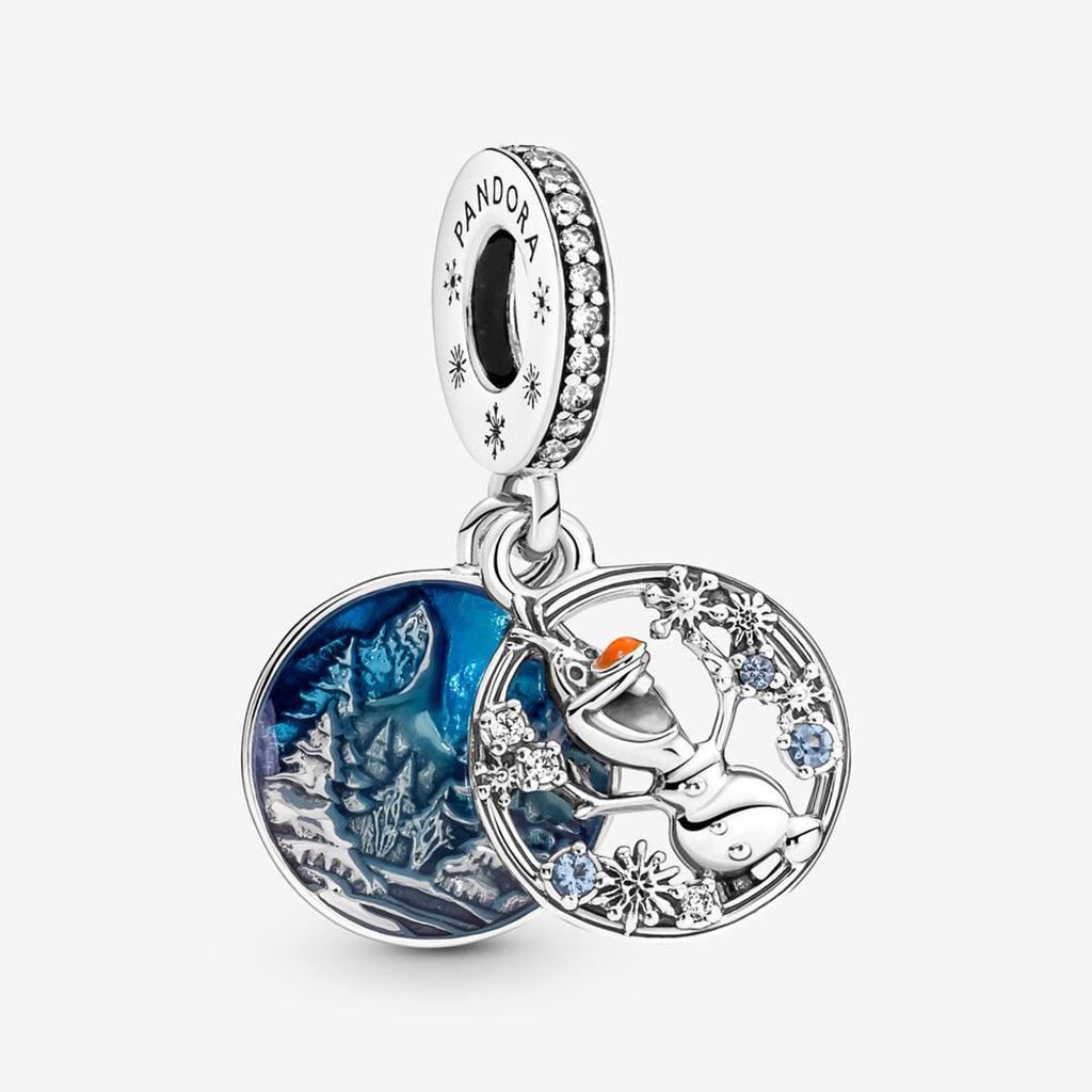 PANDORA  Disney Frozen Snow Olaf Double Dangle Charm