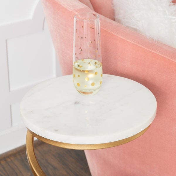 Glazebrooke Glam Sprial End Drink Table with Gold Base