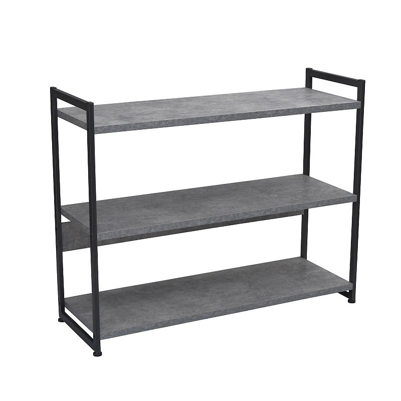 Household Essentials Faux-Concrete 3-Tier Wide Shelf