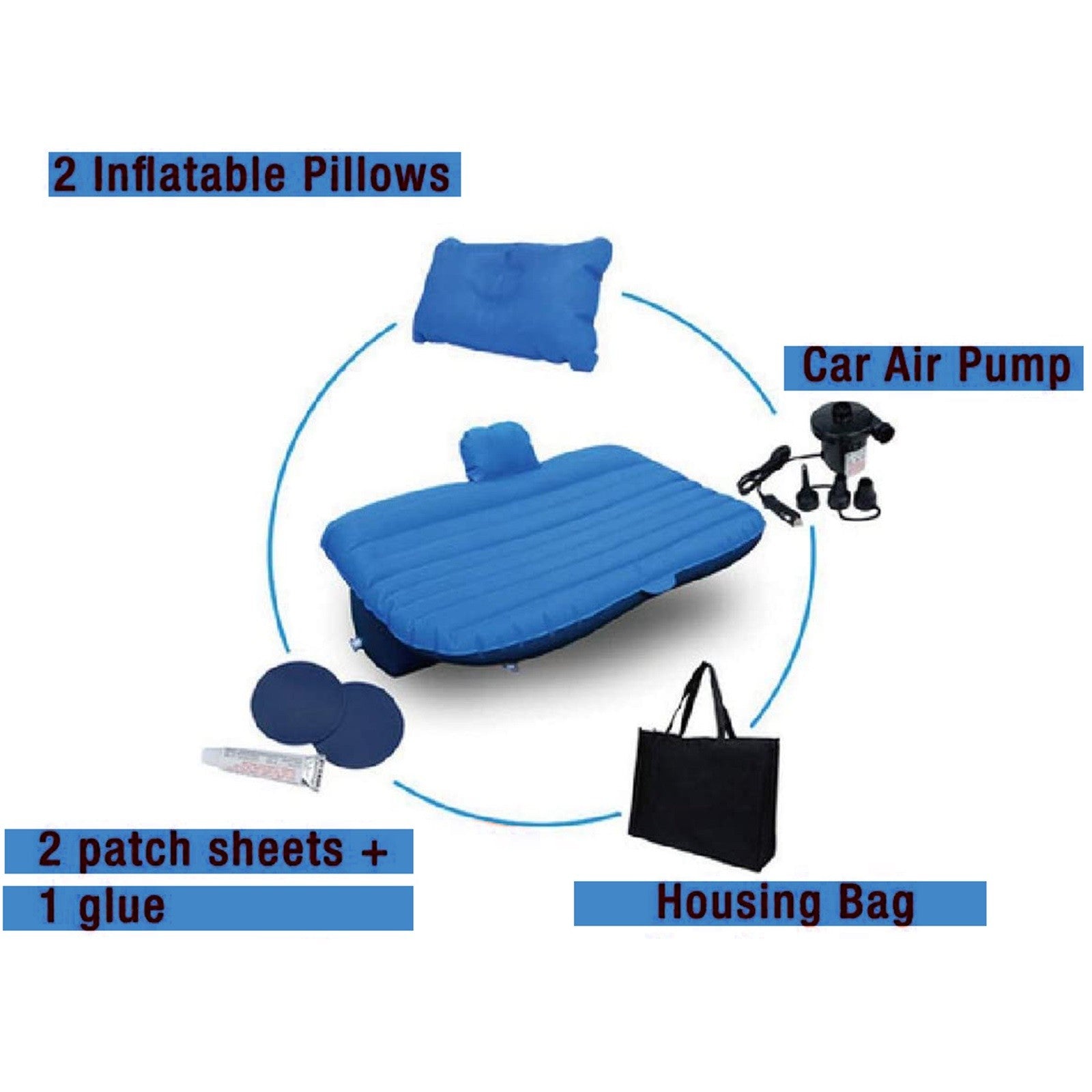 Car Back Seat Cushion Car Travel Comfortable Travel Bed Air Bed Inflatable Car T