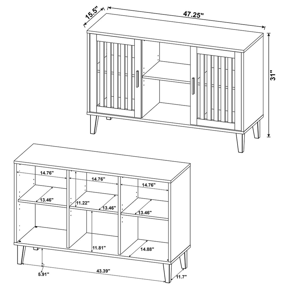 Coaster Furniture Torin 2 Door Engineered Wood Accent Cabinet Dark Pine