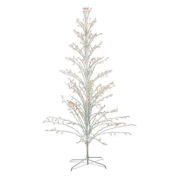 6' White Lighted Christmas Cascade Twig Tree Decoration Clear Lights