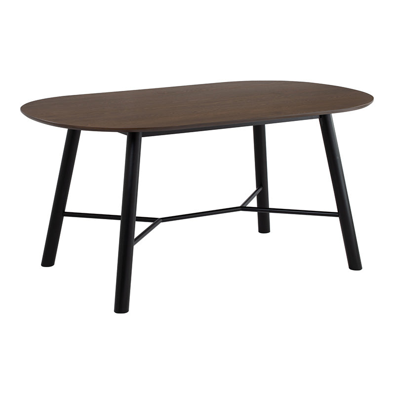 HAROLD Dining Table 160cm - Walnut & Black