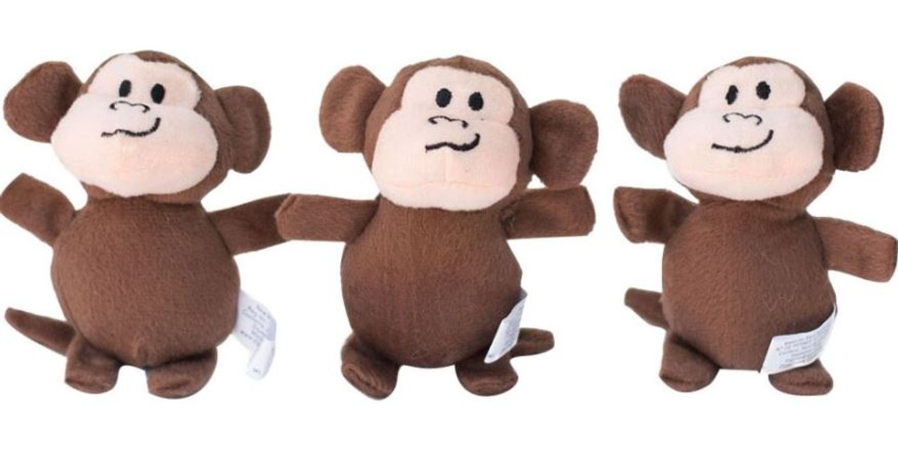 Zippy Paws Miniz Monkeys Plush Dog Toy， 3 Pack