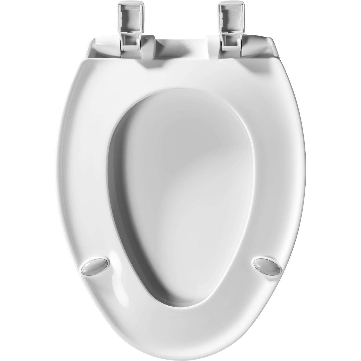 Mayfair by Bemis Affinity Slow Close Elongated White Plastic Toilet Seat