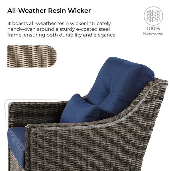 Murphy Outdoor Wicker Patio Furniture Swivel Glider Chair