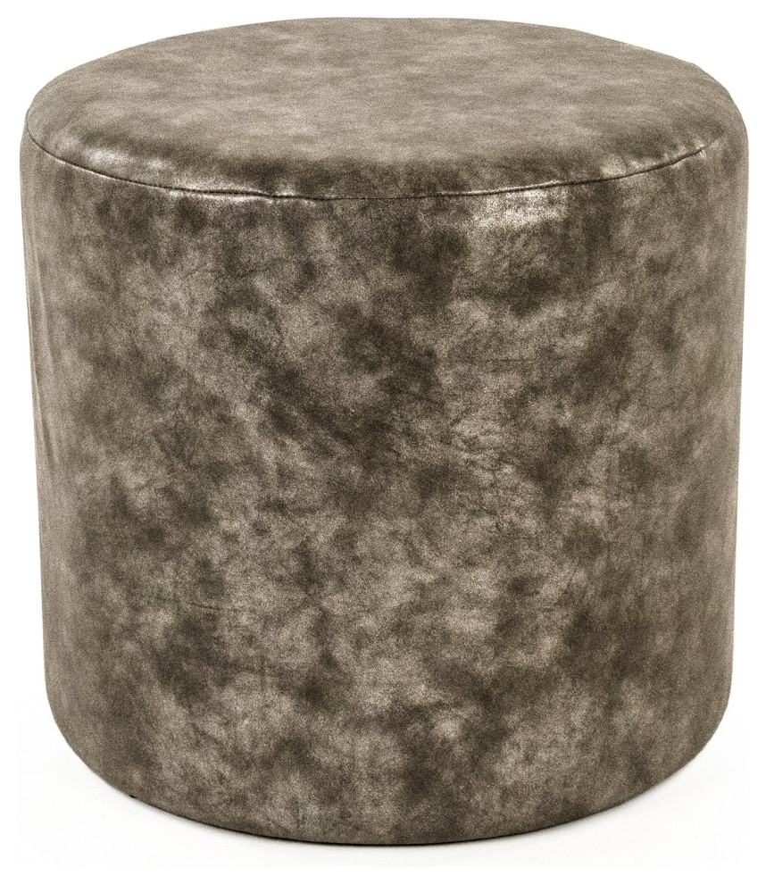 Grey PU Stool   Transitional   Footstools And Ottomans   by Hudson Home Decor  Houzz