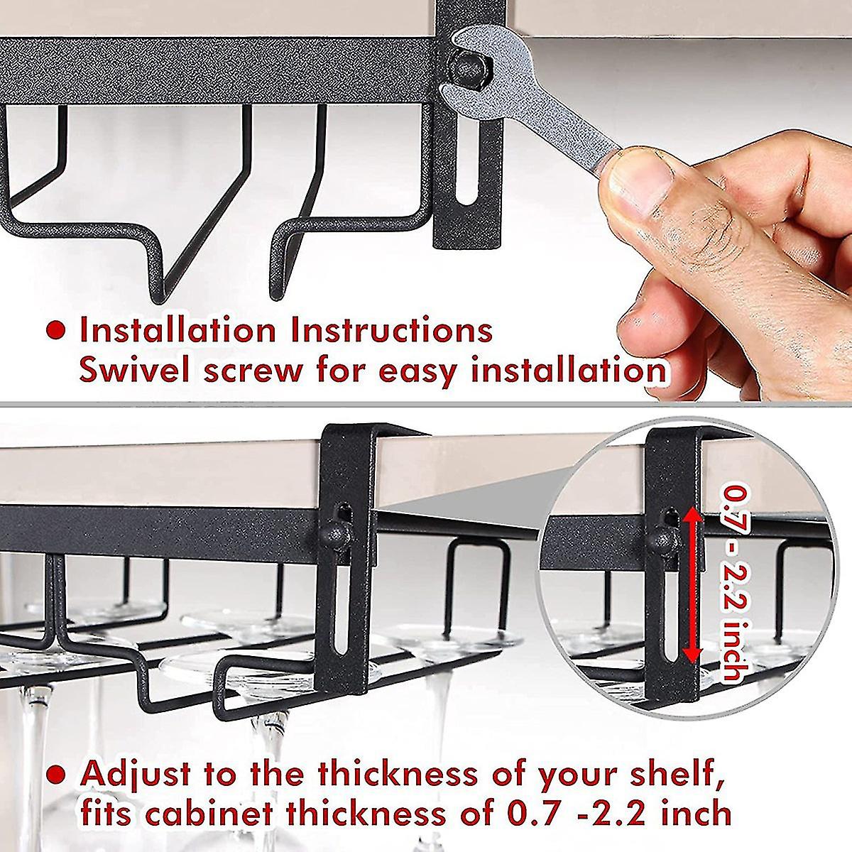 Wine Glass Rack，3 Rows Stemware Rack Metal Glasses Holder For Bar，etc