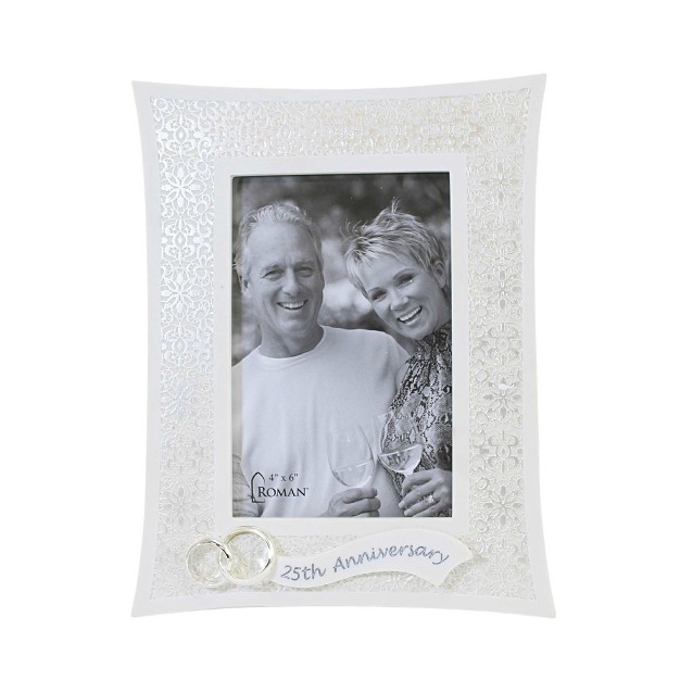 25th Anniversary Photo Frame Celebrate Marriage Wedding Love Single Image Frames