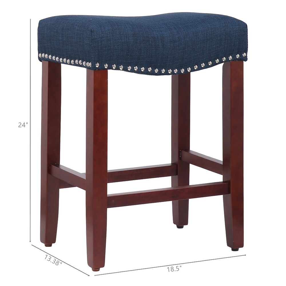 Nouvelle 24 inch Saddle Counter Stool (Set of 2)