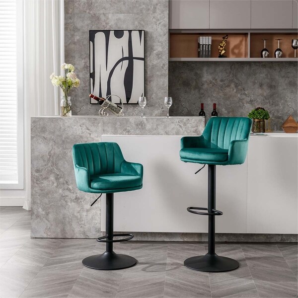 Adjustable Barstools with Back and Footrest（Set of 2）