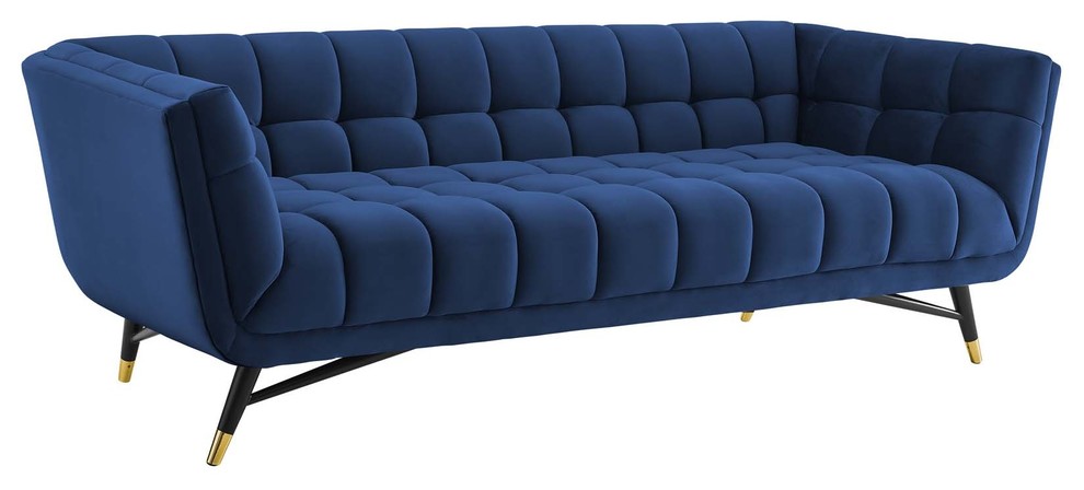 Modern Contemporary Urban Living Sofa  Velvet Fabric   Midcentury   Sofas   by House Bound  Houzz